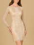 Long Sleeve, High Neck Cocktail Dress by Lara New York