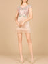Cap Sleeve Cocktail Gown with Fringes by Lara New York