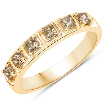 0.49 Carat Genuine Champagne Diamond 14K Yellow Gold Ring (I1-I2)  DestGlow