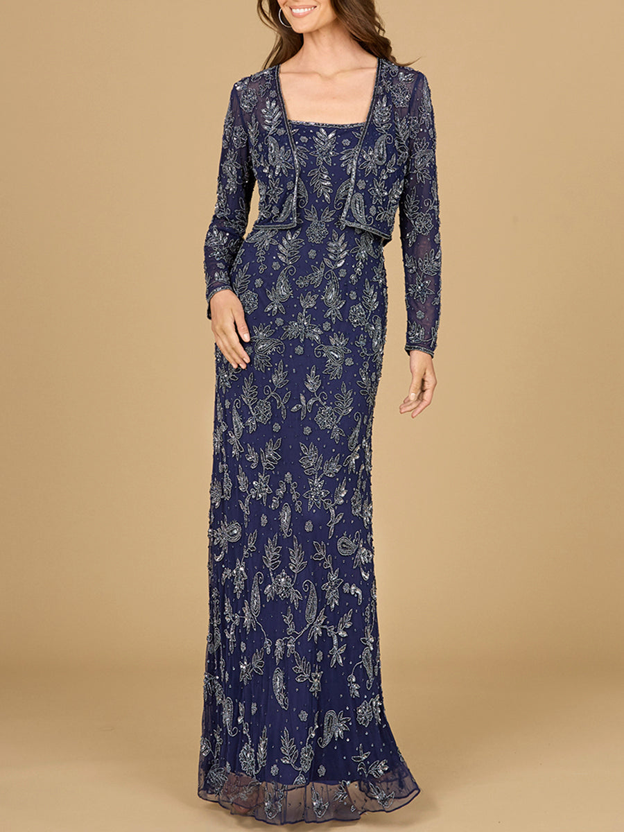Sheath Gown with Long Sleeve Jacket by Lara New York