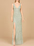 Embellished Gown with Slit - OUTLET by Lara New York