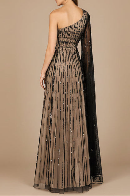 One Shoulder A-Line Gown by Lara New York