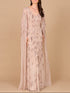 Beaded Sheath Dress with Long Cape by Lara New York