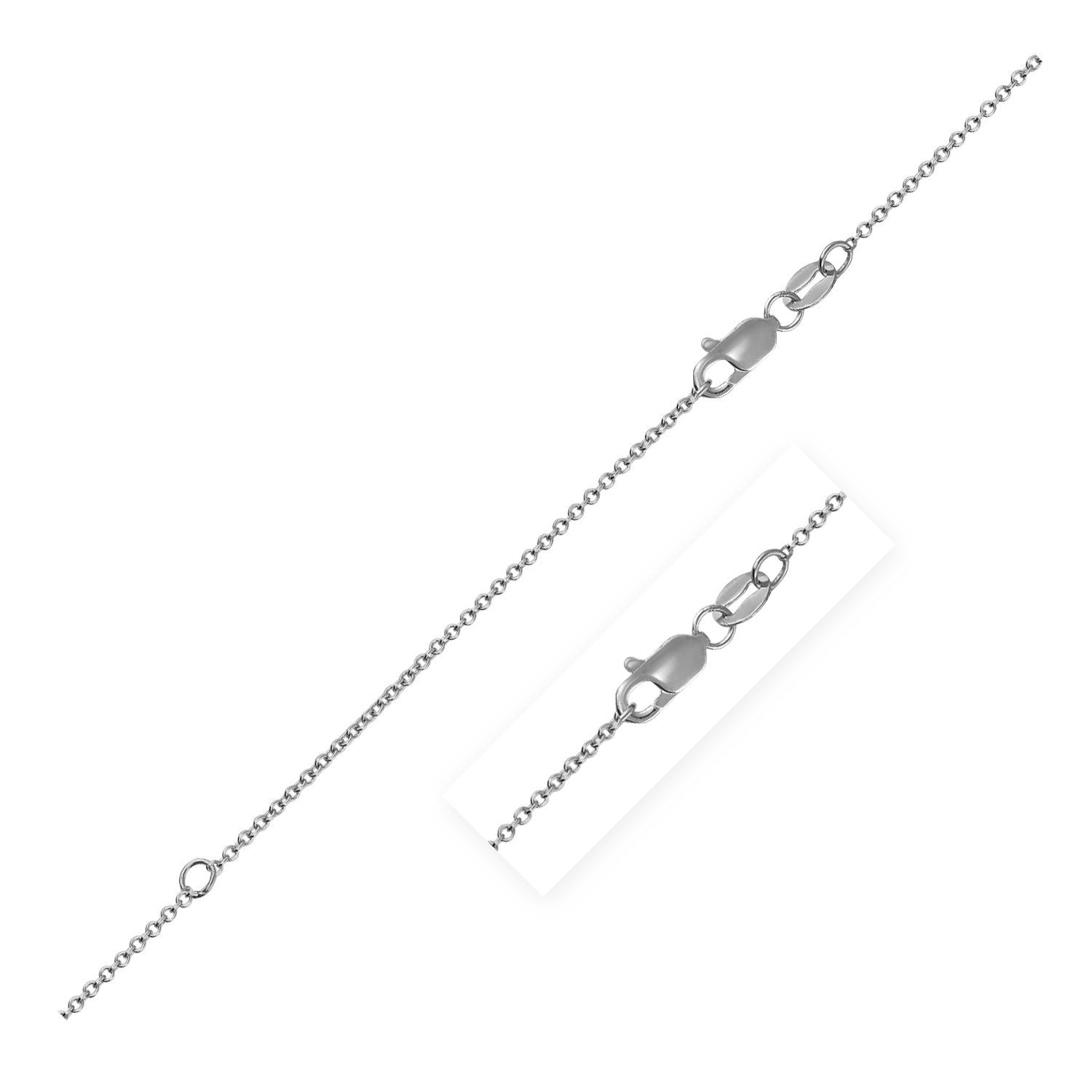 Extendable Cable Chain in 14k White Gold (1.0mm) by Bids.com