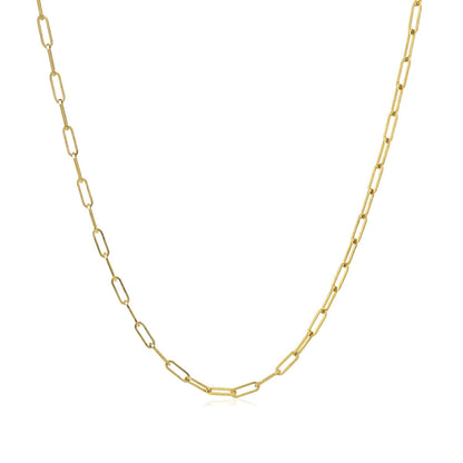 18K Yellow Gold Fine Paperclip Chain (1.50 mm) by Bids.com
