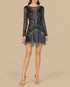 High Neck Cocktail Dress with Long Sleeves by Lara New York