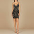 Embellished Cocktail Dress with V-Neckline by Lara New York