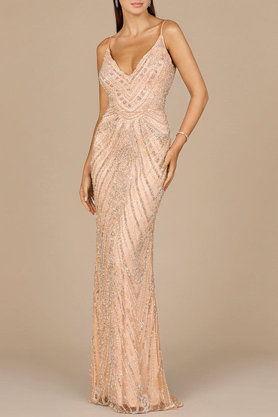 Spaghetti Strap Beaded Dress by Lara New York