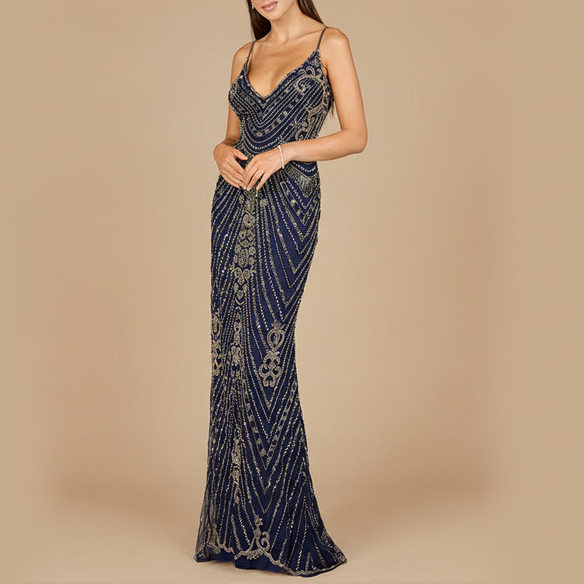 Spaghetti Strap Beaded Dress by Lara New York