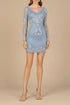 Long Sleeve Short Beaded Dress by Lara New York