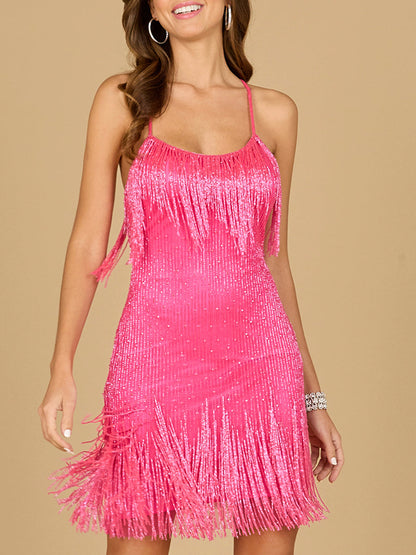 Spaghetti Strap Fringe Dress by Lara New York
