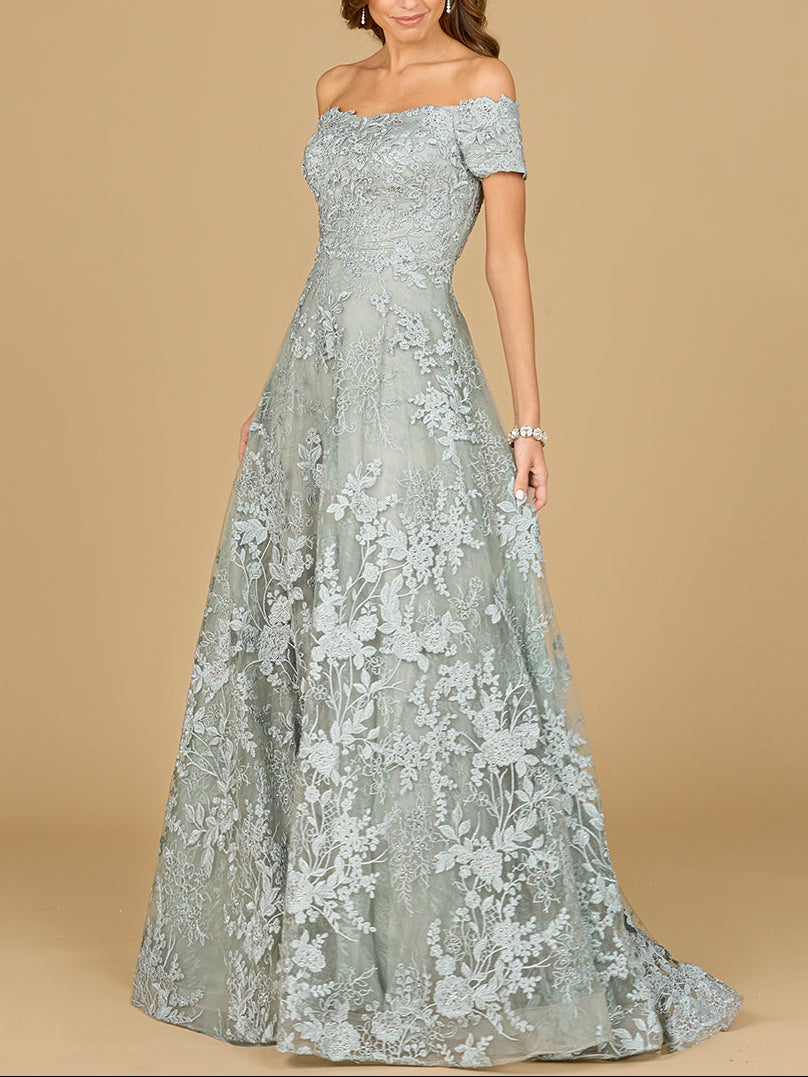 Off Shoulder A-Line Gown | Lara 29122 by Lara New York