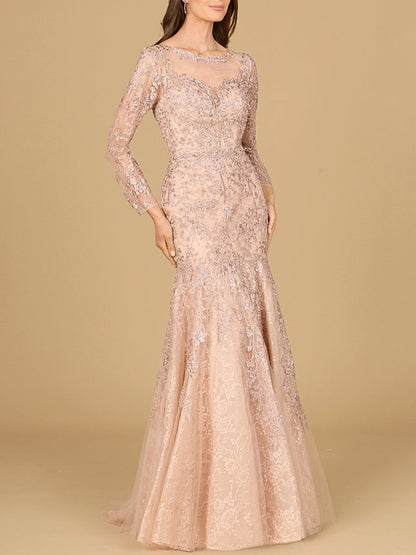Long Sleeve, Mermaid Lace Gown by Lara New York
