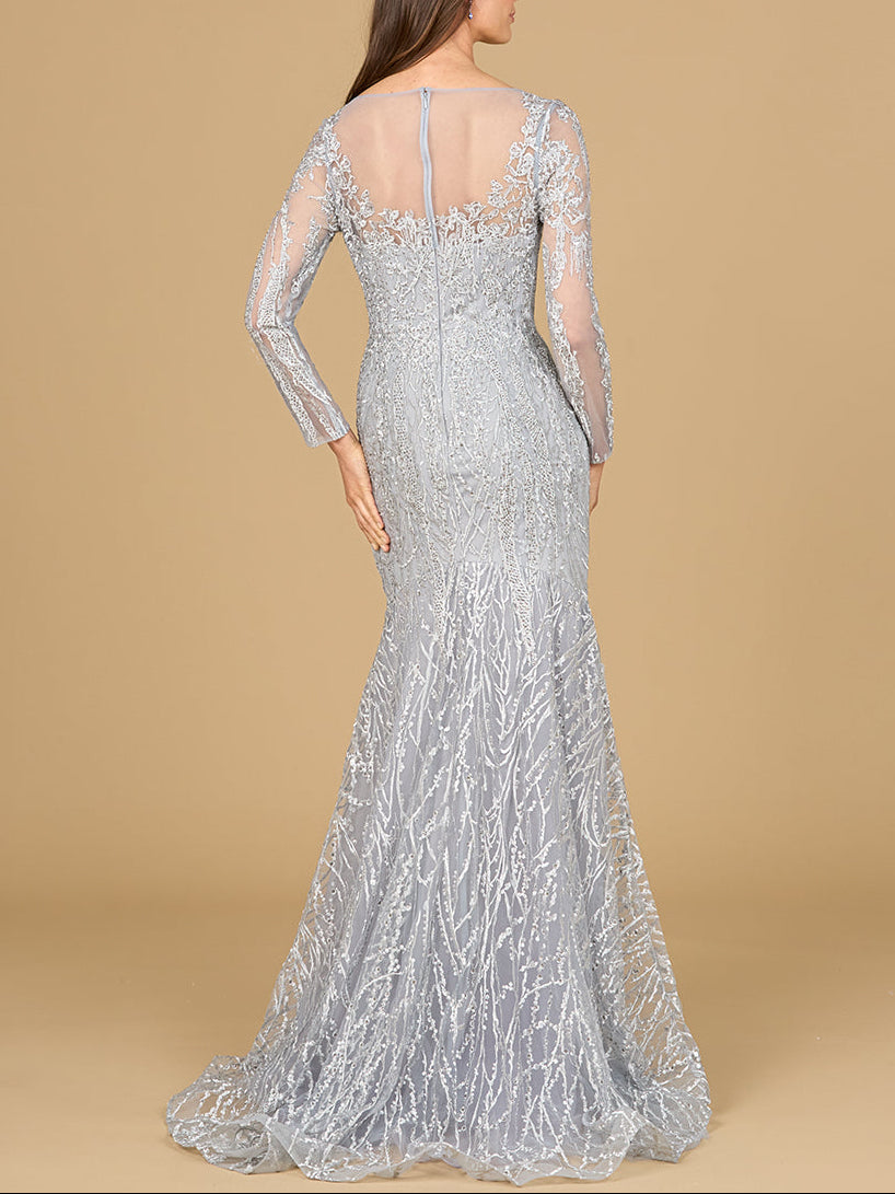 Mermaid, Long Sleeve Lace Gown by Lara New York