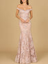 Off Shoulder Mermaid Beaded Gown by Lara New York