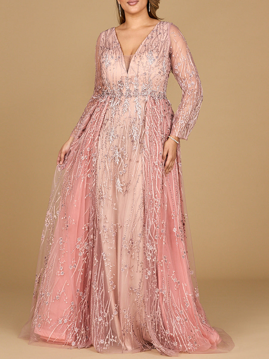 Elegant Overskirt Dress with Long Sleeves by Lara New York
