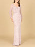 Long Sleeve Lace Fitted Gown by Lara New York