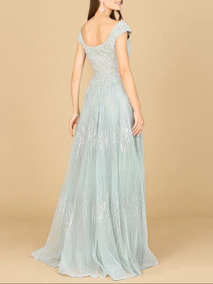 Cap Sleeve Lace Ballgown by Lara New York