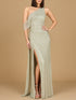 Beaded One Shoulder Dress with Train by Lara New York