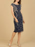 Cap Sleeve Midi Gown with High Neckline by Lara New York