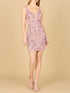 Deep V-Neck Beaded Mini Dress with Low Back by Lara New York