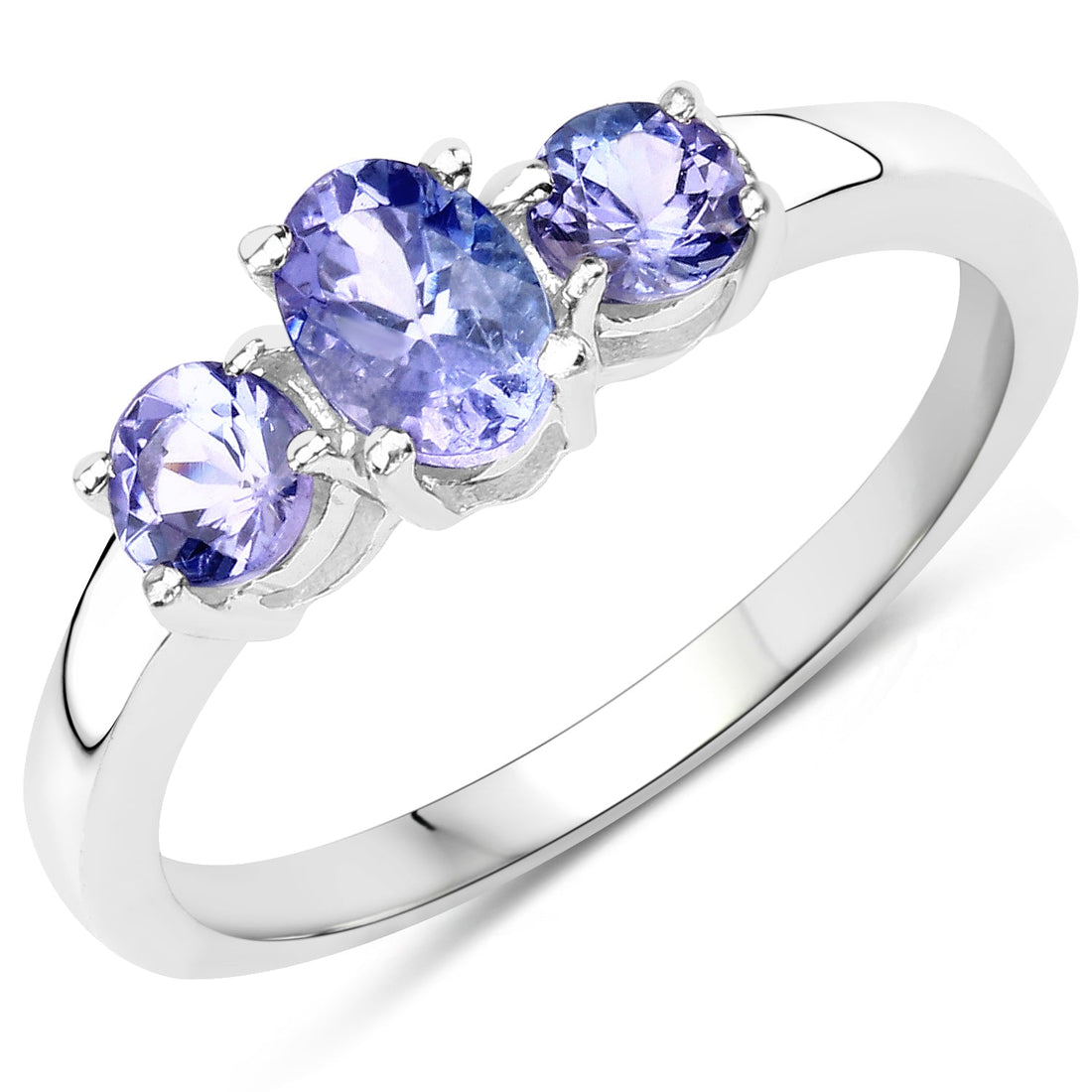 0.90 Carat Genuine Tanzanite .925 Sterling Silver Ring by Bids.com