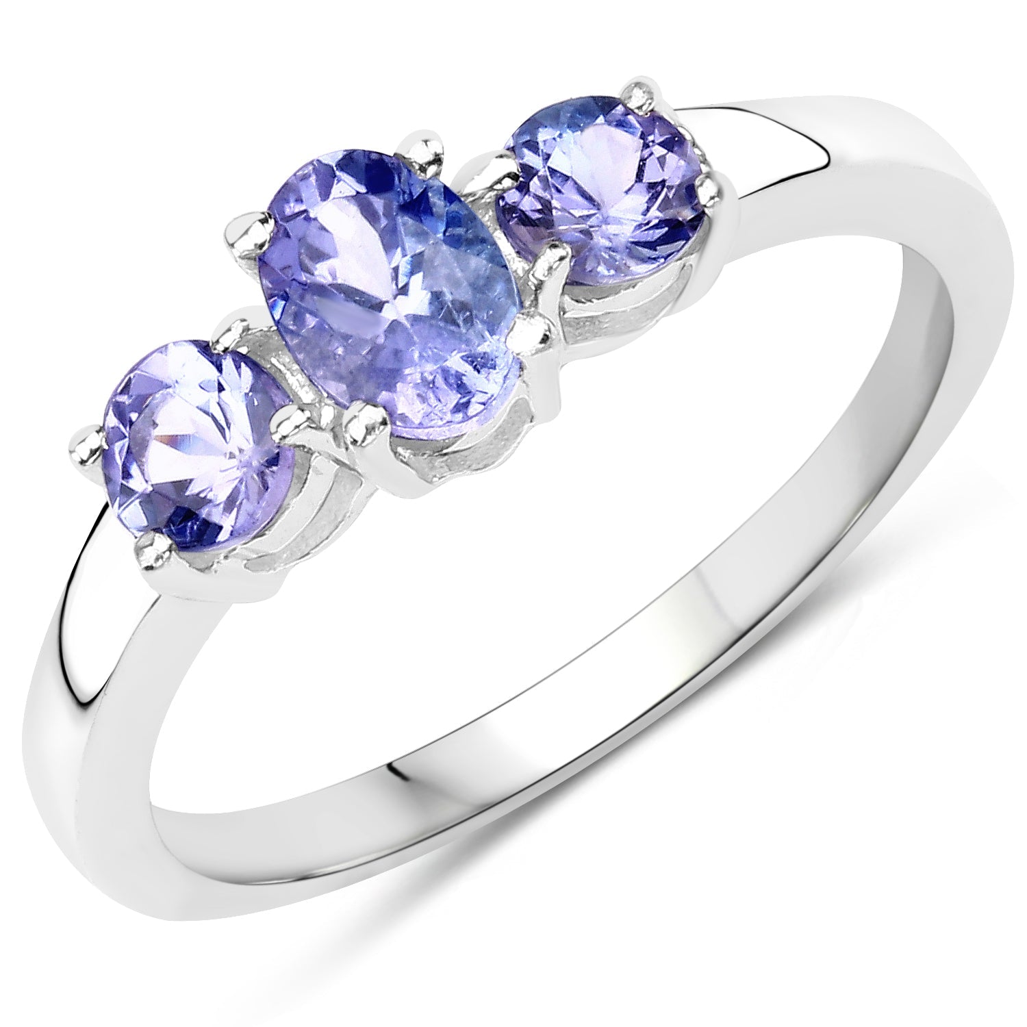 0.90 Carat Genuine Tanzanite .925 Sterling Silver Ring by Bids.com