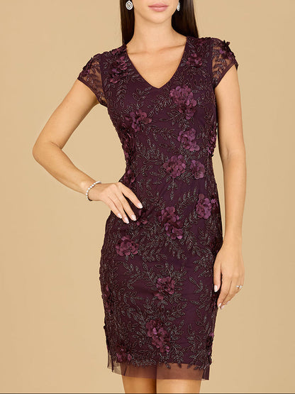 Cap Sleeve Embellished Dress by Lara New York