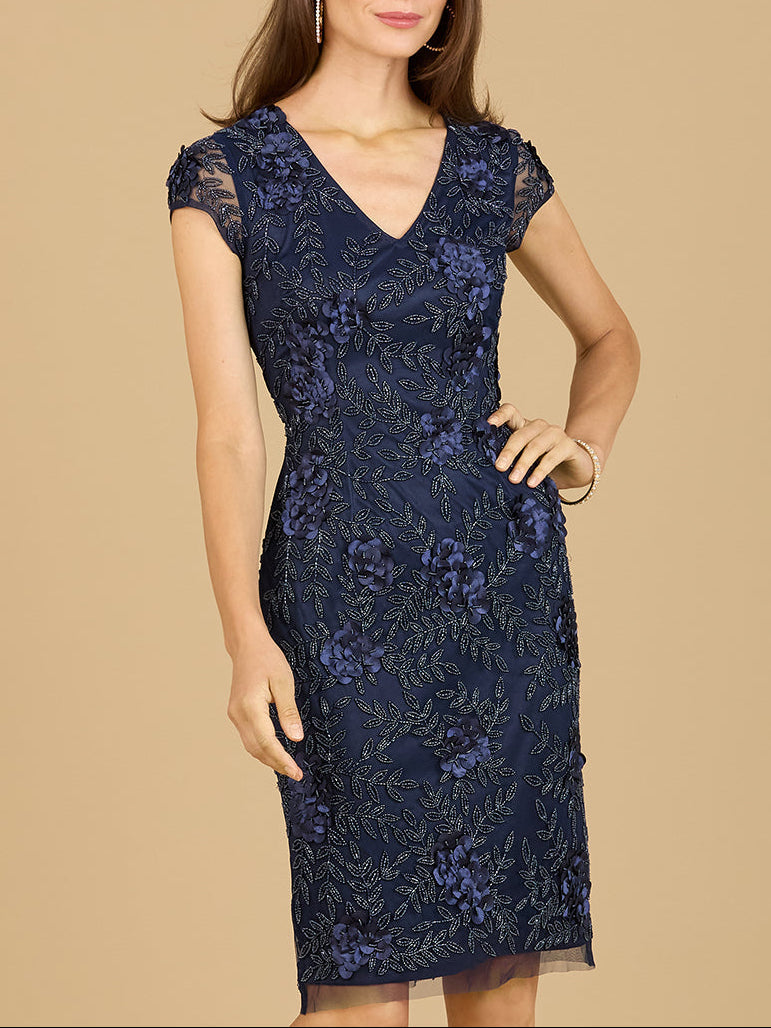 Cap Sleeve Embellished Dress by Lara New York