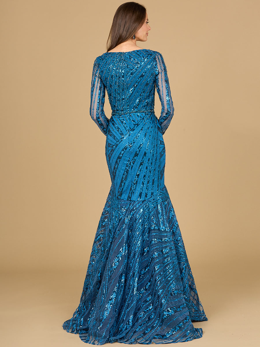 Mermaid, Long Sleeve Gown by Lara New York