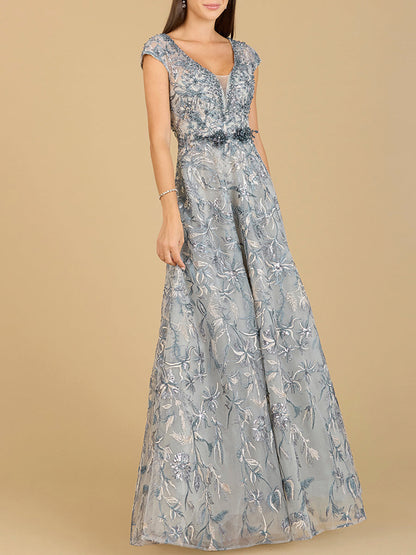 Lace Embellished A-Line Dress by Lara New York
