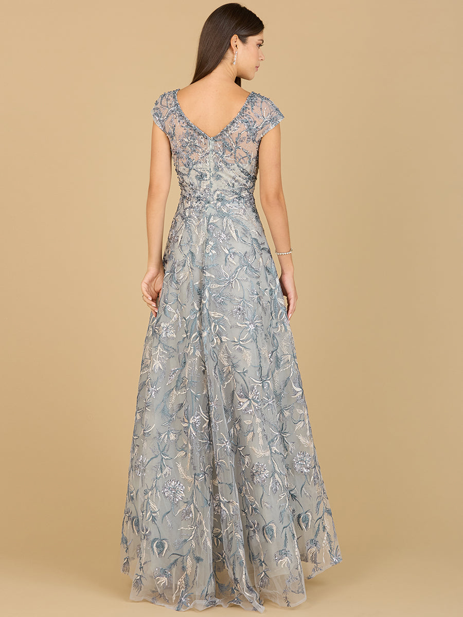 Lace Embellished A-Line Dress by Lara New York