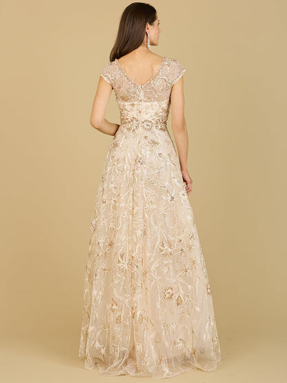 Lace Embellished A-Line Dress by Lara New York