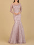 Long Sleeve Mermaid Beaded Gown by Lara New York