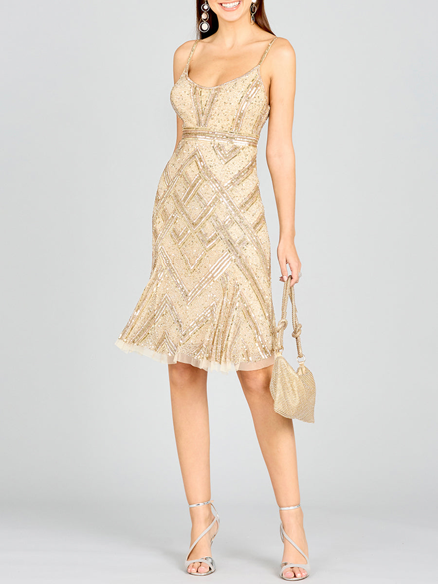 Lara 28860 - Beaded Flounce Dress by Lara New York