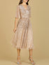 Flowing, Sequin Midi Dress with Short Sleeves | 29221 by Lara New York