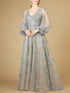 V Neckline Balloon Sleeve Gown by Lara New York
