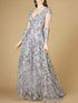 A-line Gown With Long Sleeves, V-Neckline by Lara New York