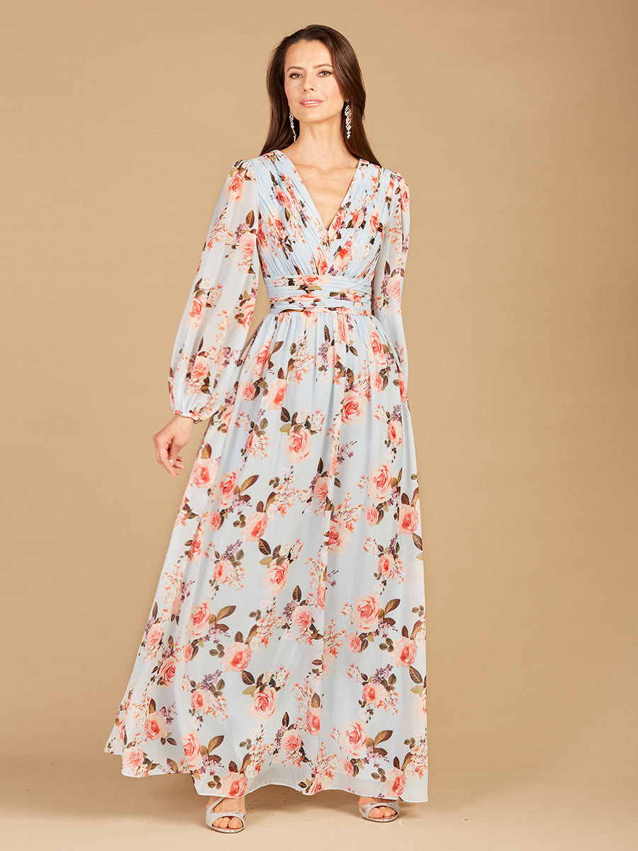 Long Sleeve Print Dress - OUTLET by Lara New York