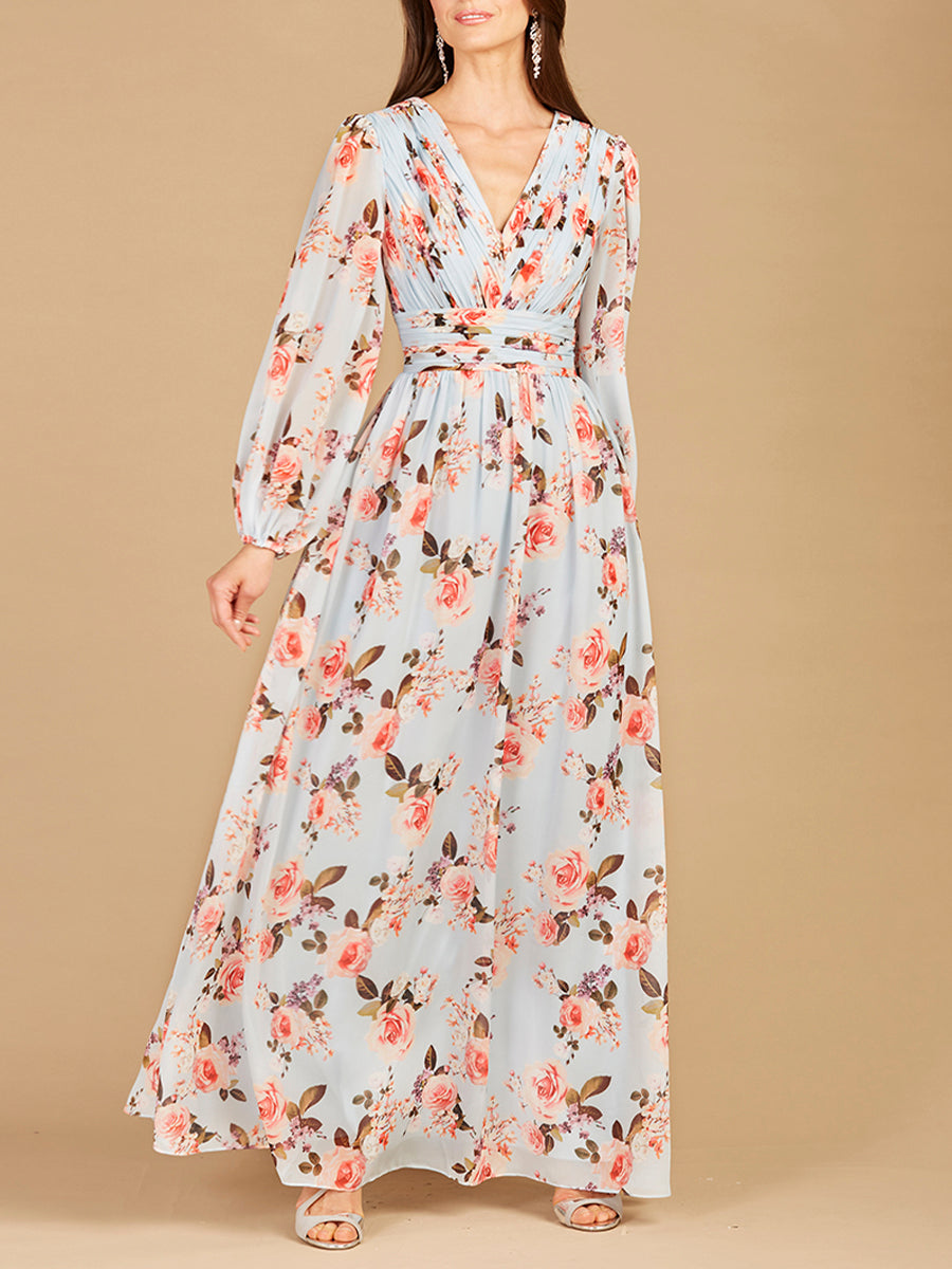 Long Sleeve Print Dress - OUTLET by Lara New York