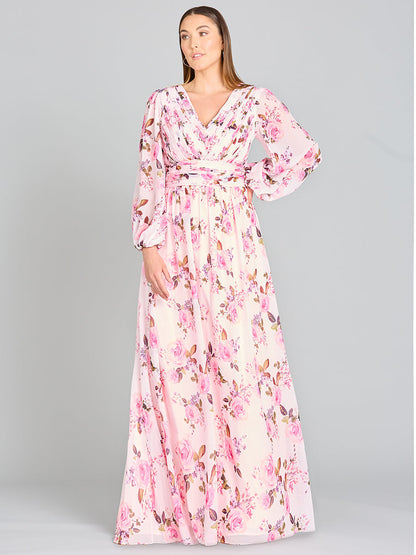 Long Sleeve Print Dress - OUTLET by Lara New York