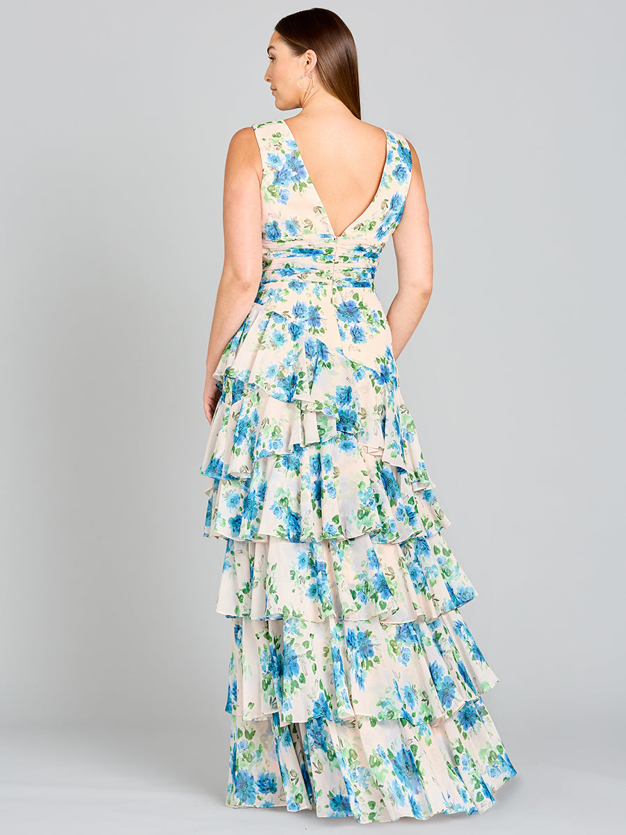 Ruffle Skirt Print Dress - OUTLET by Lara New York