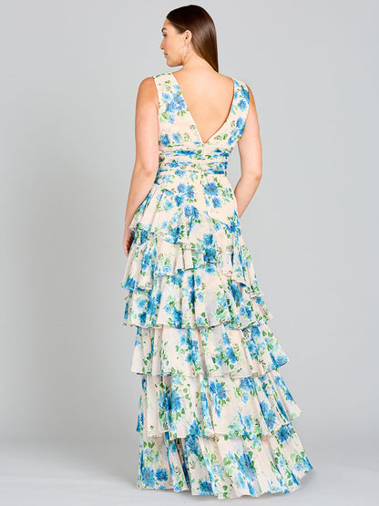 Ruffle Skirt Print Dress - OUTLET by Lara New York