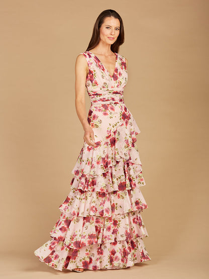 Ruffle Skirt Print Dress - OUTLET by Lara New York