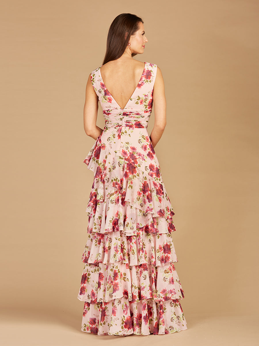 Ruffle Skirt Print Dress - OUTLET by Lara New York