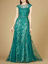 Inspired Lace Gown with Cap Sleeves by Lara New York