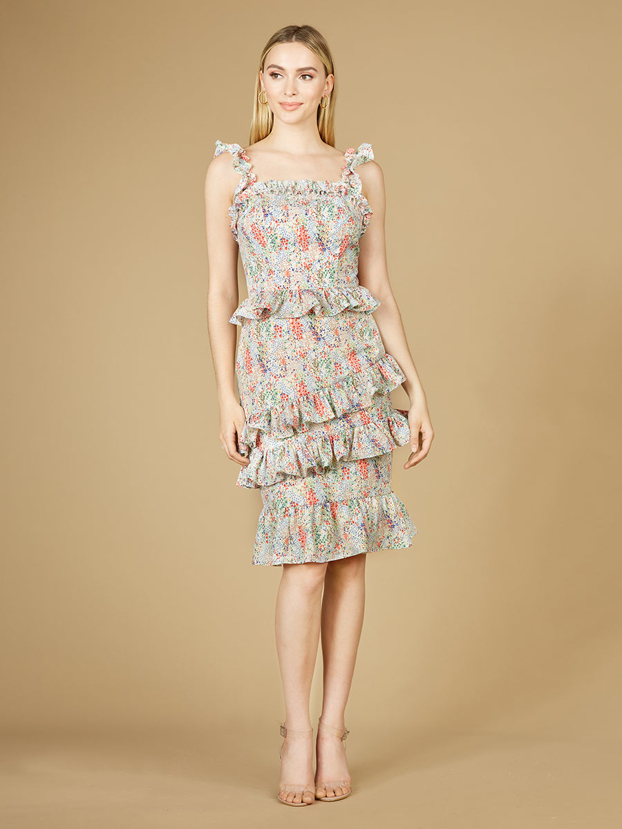 Print Midi Length Dress - OUTLET by Lara New York