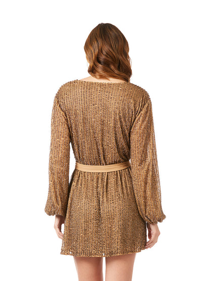 Long Sleeve Cocktail Wrap Dress - OUTLET by Lara New York