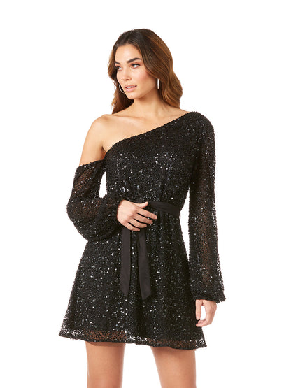 One Shoulder Cocktail Dress OUTLET by Lara New York