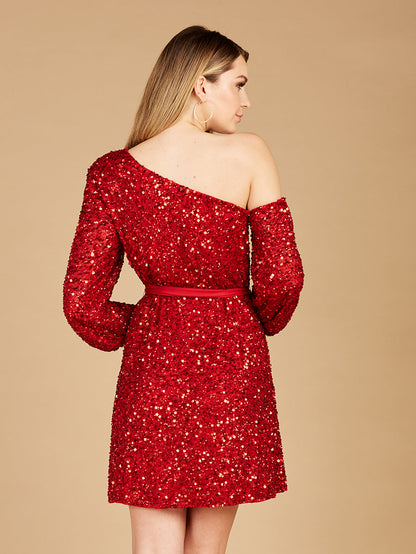 One Shoulder Cocktail Dress OUTLET by Lara New York